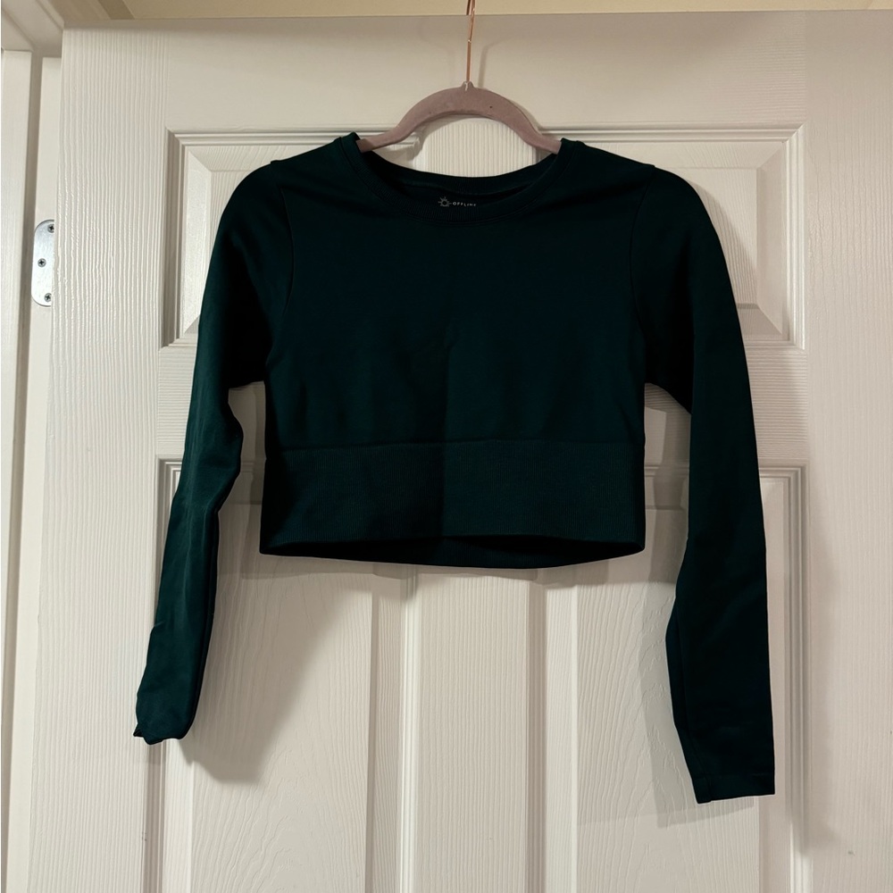 Aerie Offline Seamless Long Sleeve Crop Top